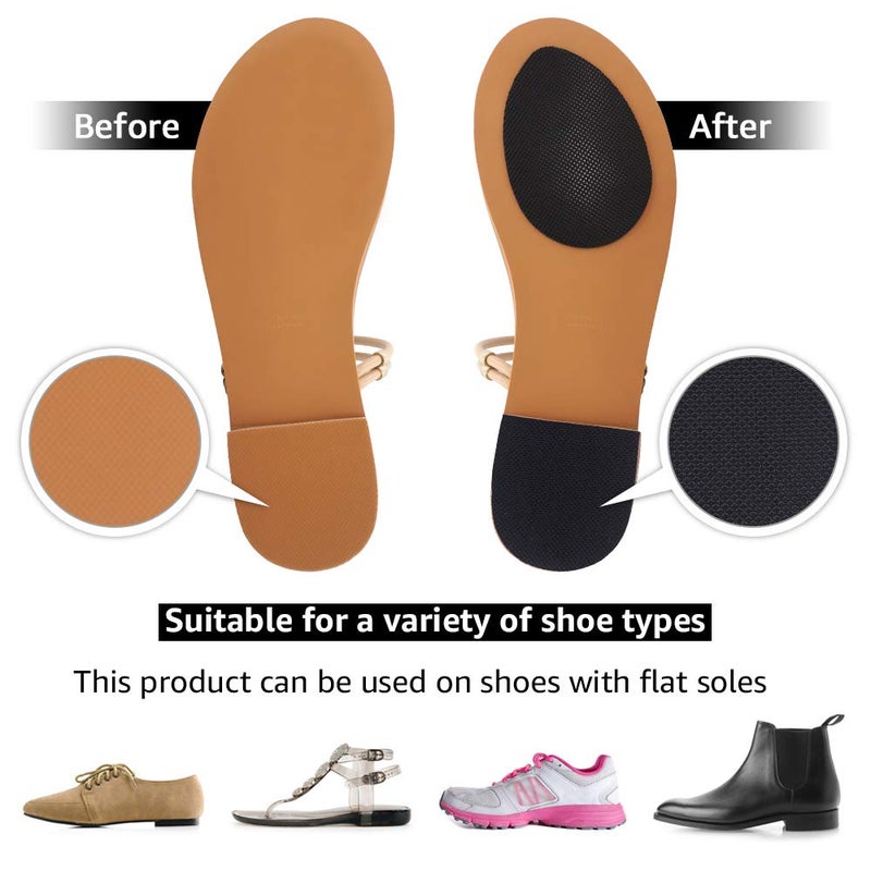 Beautulip Non-Skid Pads for Shoes Noise Reduction Self-Adhesive Slip Resistant Sole Stick Protector Pack of 8 (Black) - Image 2
